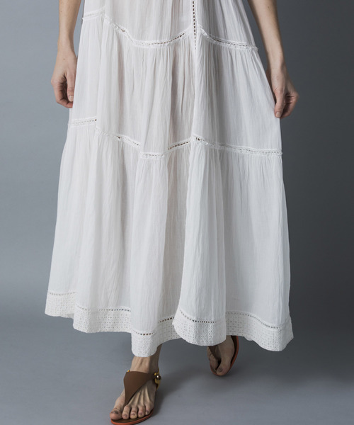 Emma Taylor（エマテイラー）の「エンブロイダリーレースティアードドレス（ワンピース・レディース・ブラック/レッド/オフホワイト・FREE）」の9枚目の写真