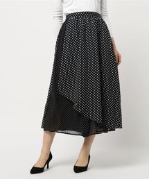 シフォンロング丈ラップ風スカンツ