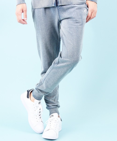 KANGOL(カンゴール)の「KANGOL別注 カンゴール カットデニム ジョガーパンツ(デニムパンツ)」|ライトインディゴブルー