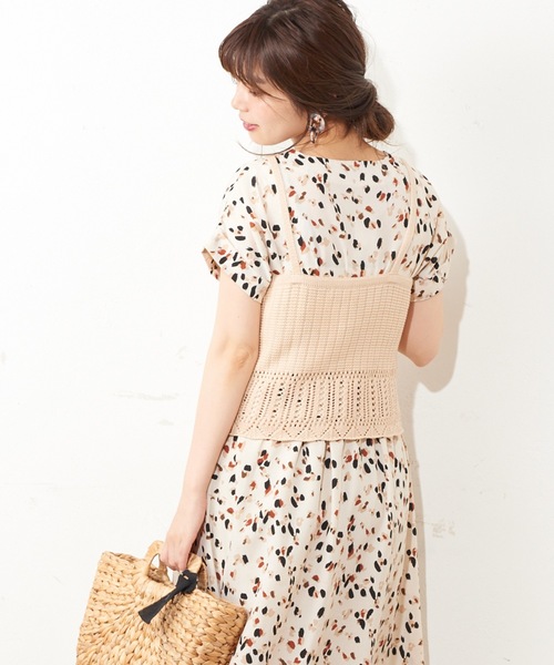 natural couture（ナチュラルクチュール）の「カギ針ニットキャミ（キャミソール・レディース・アイボリー/レッド/キャメル・FREE）」の15枚目の写真