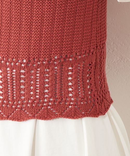 natural couture（ナチュラルクチュール）の「カギ針ニットキャミ（キャミソール・レディース・アイボリー/レッド/キャメル・FREE）」の20枚目の写真