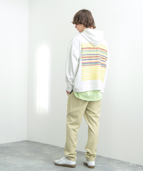 Mark Gonzales(マーク・ゴンザレス)の「Mark Gonzales/マークゴンザレス EMMA CLOTHES別注 オーバーサイズ プルオーバーパーカー(パーカー・メンズ・ダークベージュ/ブラック/オフホワイト/杢グレー・FREE)」の7枚目の写真