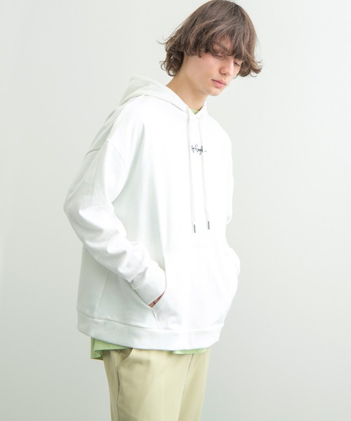 Mark Gonzales(マーク・ゴンザレス)の「Mark Gonzales/マークゴンザレス EMMA CLOTHES別注 オーバーサイズ プルオーバーパーカー(パーカー・メンズ・ダークベージュ/ブラック/オフホワイト/杢グレー・FREE)」の8枚目の写真