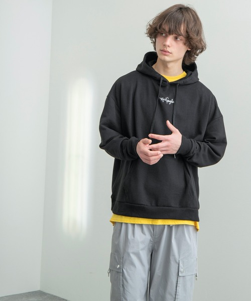 Mark Gonzales(マーク・ゴンザレス)の「Mark Gonzales/マークゴンザレス EMMA CLOTHES別注 オーバーサイズ プルオーバーパーカー(パーカー・メンズ・ダークベージュ/ブラック/オフホワイト/杢グレー・FREE)」の13枚目の写真