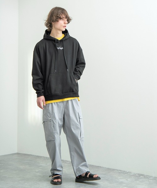 Mark Gonzales(マーク・ゴンザレス)の「Mark Gonzales/マークゴンザレス EMMA CLOTHES別注 オーバーサイズ プルオーバーパーカー(パーカー・メンズ・ダークベージュ/ブラック/オフホワイト/杢グレー・FREE)」の14枚目の写真