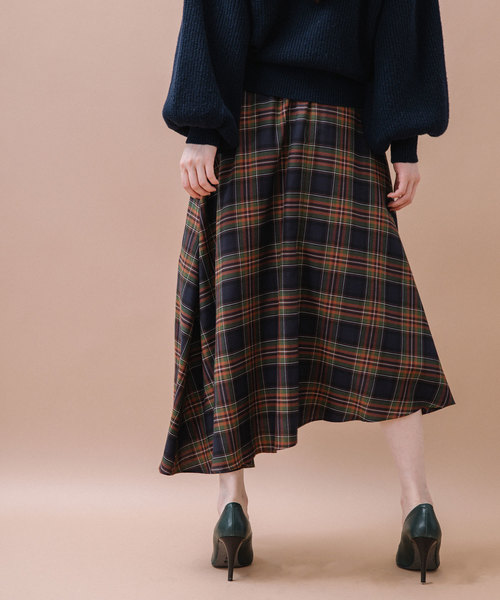 MARECHAL TERRE（マルシャルテル）の「チェックスカート（スカート・レディース・ベージュ/グリーン・ONE SIZE）」の11枚目の写真