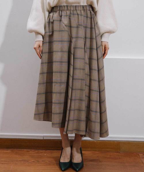 MARECHAL TERRE（マルシャルテル）の「チェックスカート（スカート・レディース・ベージュ/グリーン・ONE SIZE）」の13枚目の写真