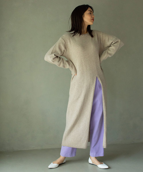 MARECHAL TERRE(マルシャルテル)の「ロングニットワンピース(ワンピース・レディース・ブラック/ベージュ/ピンク・ONE SIZE)」の2枚目の写真