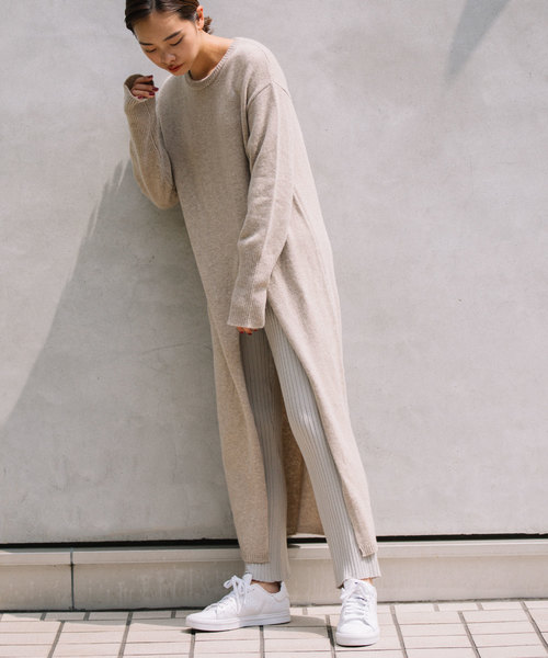 MARECHAL TERRE(マルシャルテル)の「ロングニットワンピース(ワンピース・レディース・ブラック/ベージュ/ピンク・ONE SIZE)」の11枚目の写真
