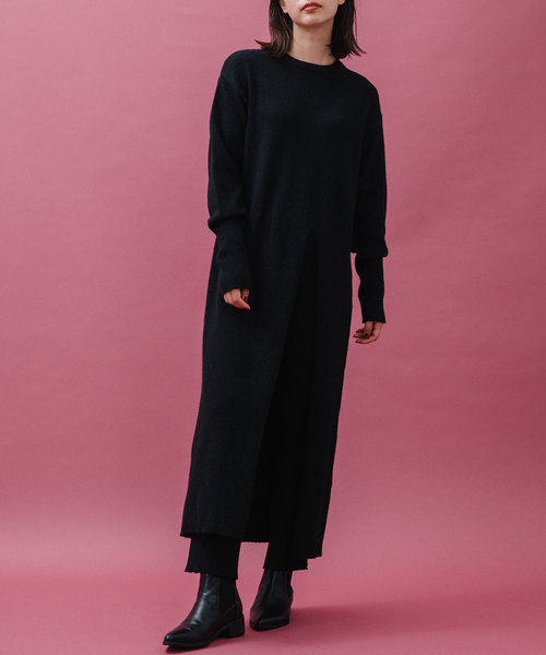 MARECHAL TERRE(マルシャルテル)の「ロングニットワンピース(ワンピース・レディース・ブラック/ベージュ/ピンク・ONE SIZE)」の9枚目の写真