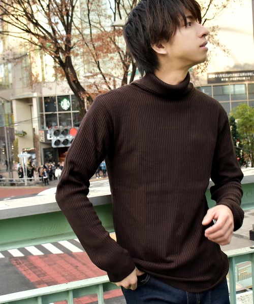 ZIP FIVE(ジップファイブ)の「カシミアタッチニットリブタートル(ニット/セーター)」|ブラウン