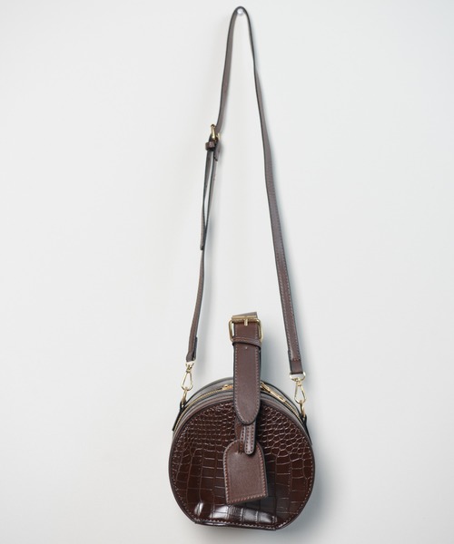 shopnikoniko（ショップニコニコ）の「クロコ調ラウンドバッグ（ショルダーバッグ・レディース・ブラック/ブラウン・フリー）」の3枚目の写真