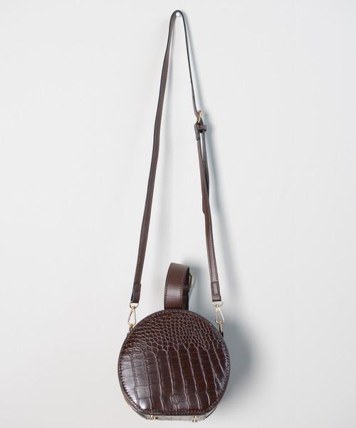 shopnikoniko（ショップニコニコ）の「クロコ調ラウンドバッグ（ショルダーバッグ・レディース・ブラック/ブラウン・フリー）」の5枚目の写真