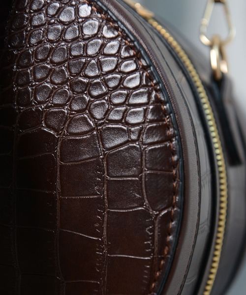 shopnikoniko（ショップニコニコ）の「クロコ調ラウンドバッグ（ショルダーバッグ・レディース・ブラック/ブラウン・フリー）」の10枚目の写真