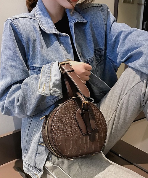 shopnikoniko（ショップニコニコ）の「クロコ調ラウンドバッグ（ショルダーバッグ・レディース・ブラック/ブラウン・フリー）」の15枚目の写真