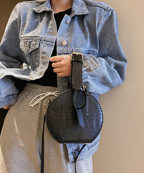 shopnikoniko（ショップニコニコ）の「クロコ調ラウンドバッグ（ショルダーバッグ・レディース・ブラック/ブラウン・フリー）」の18枚目の写真