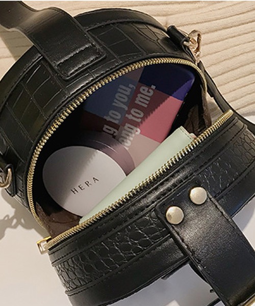 shopnikoniko（ショップニコニコ）の「クロコ調ラウンドバッグ（ショルダーバッグ・レディース・ブラック/ブラウン・フリー）」の13枚目の写真