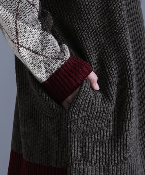 kOhAKU（コハク）の「『アシメアーガイル柄ニットカーディガン』（カーディガン/ボレロ・レディース・チャコールグレー・1/2）」の17枚目の写真