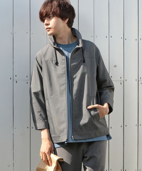 UNION STATION（ユニオンステーション）の「ラウンドカラーシャツブルゾン（シャツ/ブラウス・メンズ・グレー/カーキ/ブルー・S/M/L）」の2枚目の写真