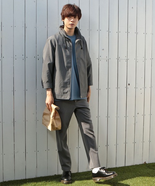 UNION STATION（ユニオンステーション）の「ラウンドカラーシャツブルゾン（シャツ/ブラウス・メンズ・グレー/カーキ/ブルー・S/M/L）」の4枚目の写真