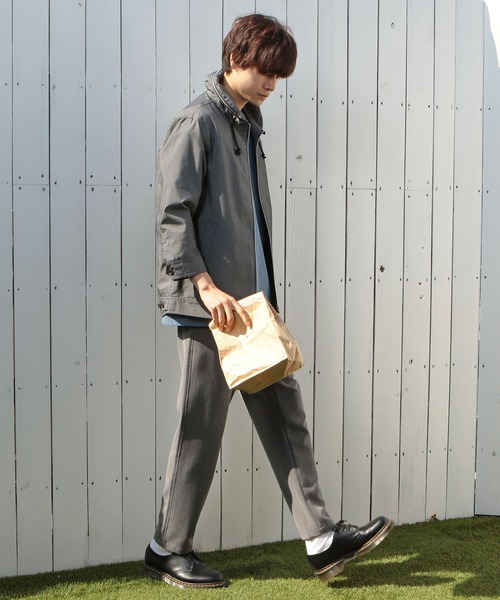 UNION STATION（ユニオンステーション）の「ラウンドカラーシャツブルゾン（シャツ/ブラウス・メンズ・グレー/カーキ/ブルー・S/M/L）」の5枚目の写真