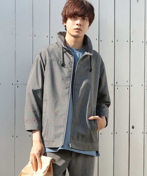 UNION STATION（ユニオンステーション）の「ラウンドカラーシャツブルゾン（シャツ/ブラウス・メンズ・グレー/カーキ/ブルー・S/M/L）」の6枚目の写真