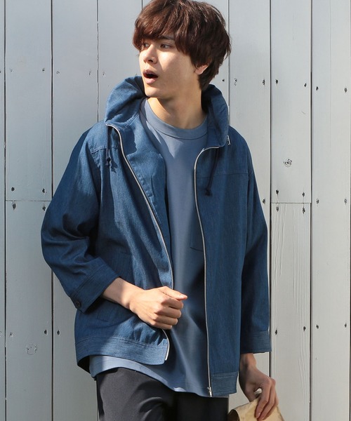 UNION STATION（ユニオンステーション）の「ラウンドカラーシャツブルゾン（シャツ/ブラウス・メンズ・グレー/カーキ/ブルー・S/M/L）」の9枚目の写真