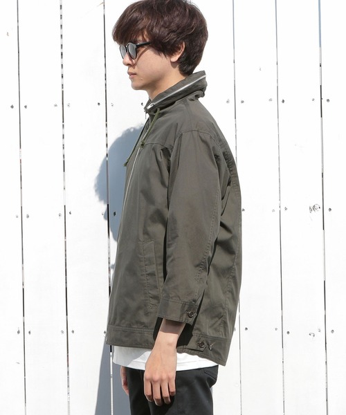 UNION STATION（ユニオンステーション）の「ラウンドカラーシャツブルゾン（シャツ/ブラウス・メンズ・グレー/カーキ/ブルー・S/M/L）」の18枚目の写真