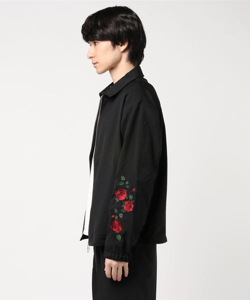 WEGO（ウィゴー）の「WEGO/【セットアップ対応商品】ローズ刺繍スウィングトップ/シャツジャケット（ブルゾン・メンズ・ピンク/ブラック・MEDIUM/LARGE）」の20枚目の写真