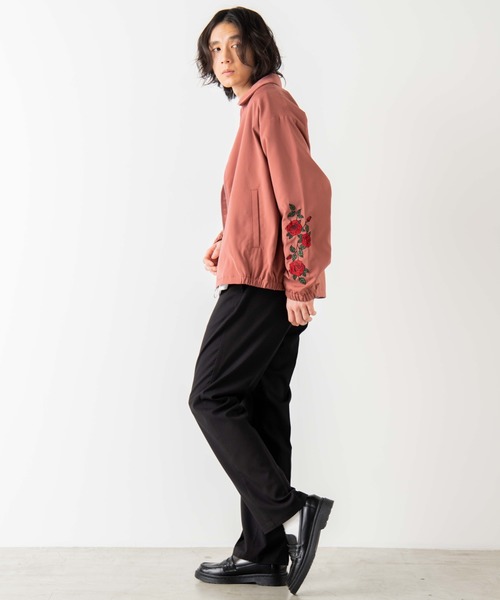 WEGO（ウィゴー）の「WEGO/【セットアップ対応商品】ローズ刺繍スウィングトップ/シャツジャケット（ブルゾン・メンズ・ピンク/ブラック・MEDIUM/LARGE）」の16枚目の写真