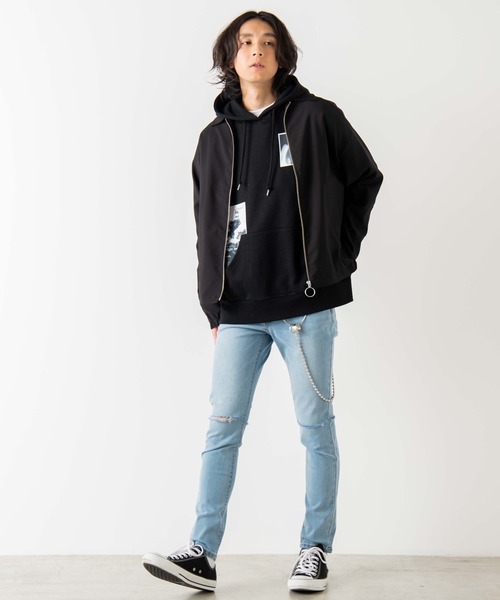 WEGO（ウィゴー）の「WEGO/【セットアップ対応商品】ローズ刺繍スウィングトップ/シャツジャケット（ブルゾン・メンズ・ピンク/ブラック・MEDIUM/LARGE）」の9枚目の写真