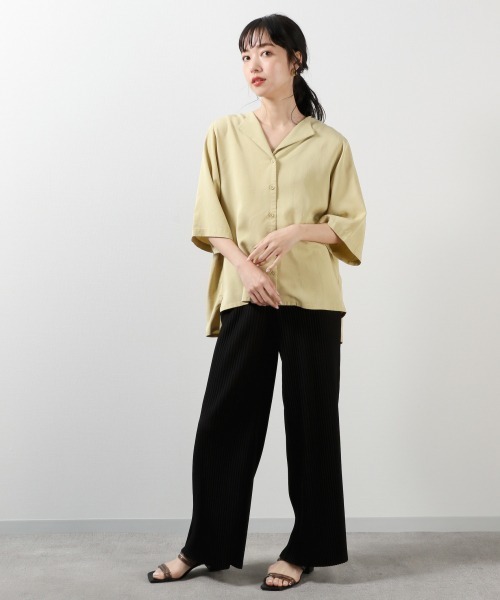 LOWRYS FARM（ローリーズファーム）の「テンセルノーカラーシャツ　879004（シャツ/ブラウス・レディース・チャコールグレー/イエロー/アイボリー・FREE）」の5枚目の写真