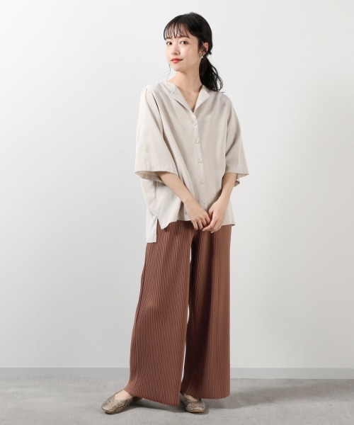 LOWRYS FARM（ローリーズファーム）の「テンセルノーカラーシャツ　879004（シャツ/ブラウス・レディース・チャコールグレー/イエロー/アイボリー・FREE）」の8枚目の写真