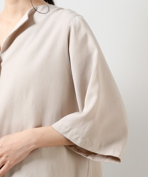 LOWRYS FARM（ローリーズファーム）の「テンセルノーカラーシャツ　879004（シャツ/ブラウス・レディース・チャコールグレー/イエロー/アイボリー・FREE）」の14枚目の写真