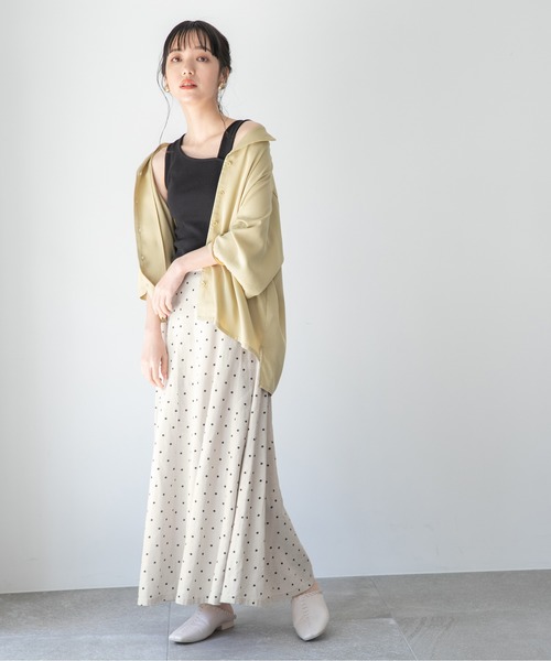 LOWRYS FARM（ローリーズファーム）の「テンセルノーカラーシャツ　879004（シャツ/ブラウス・レディース・チャコールグレー/イエロー/アイボリー・FREE）」の18枚目の写真