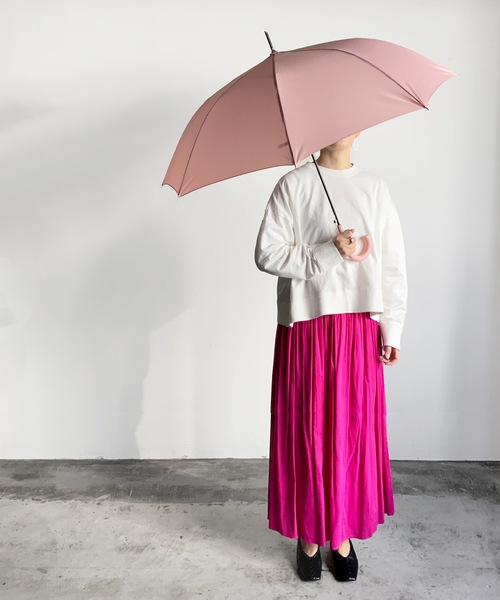 COMMON WARE（コモンウェアー）の「NT:無地耐風 アンブレラ　長傘（長傘・レディース・ブラック/ネイビー/サックスブルー/ピンク/グリーン/ローズ/ブラック系/サックスブルー系/ミント/パープル/ネイビー系/ピンクベージュ・FREE）」の11枚目の写真