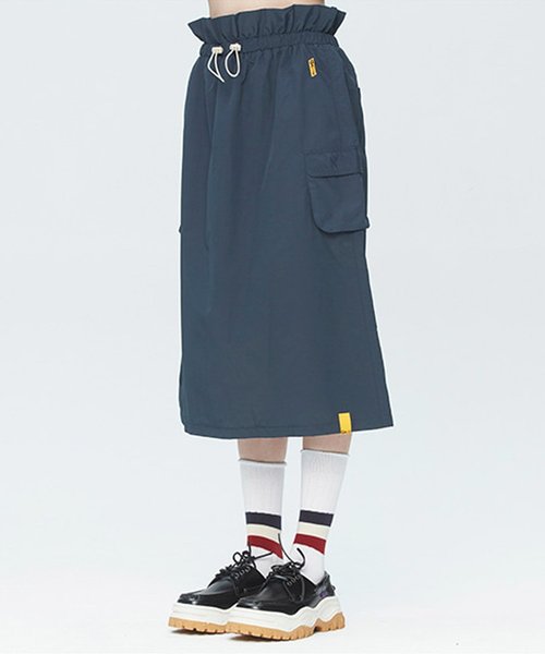 ROMANTIC CROWN(ロマンティッククラウン)の「『ROMANTIC CROWN』GNAC EASY BANDING SKIRT/GNAC イージーバンディングスカート(スカート・レディース・ベージュ/ネイビー・M)」の6枚目の写真