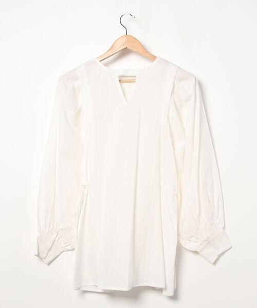 archives（アルシーヴ）の「サイドリボンチュニック（シャツ/ブラウス・レディース・ブラウン/ブルー/オフホワイト・MEDIUM）」の4枚目の写真