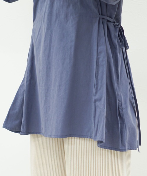 archives（アルシーヴ）の「サイドリボンチュニック（シャツ/ブラウス・レディース・ブラウン/ブルー/オフホワイト・MEDIUM）」の18枚目の写真