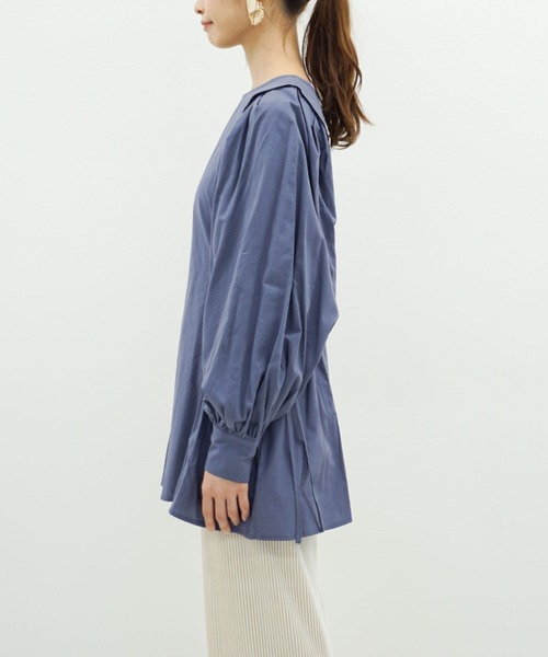 archives（アルシーヴ）の「サイドリボンチュニック（シャツ/ブラウス・レディース・ブラウン/ブルー/オフホワイト・MEDIUM）」の13枚目の写真