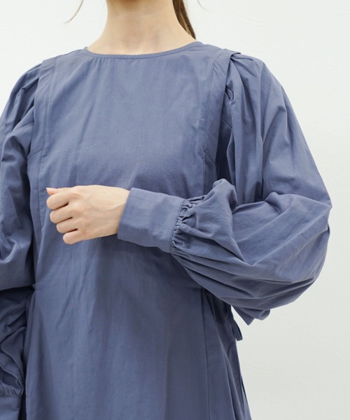 archives（アルシーヴ）の「サイドリボンチュニック（シャツ/ブラウス・レディース・ブラウン/ブルー/オフホワイト・MEDIUM）」の16枚目の写真