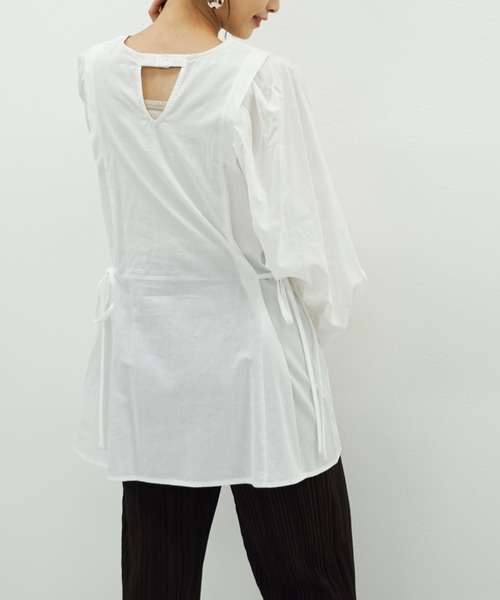 archives（アルシーヴ）の「サイドリボンチュニック（シャツ/ブラウス・レディース・ブラウン/ブルー/オフホワイト・MEDIUM）」の10枚目の写真