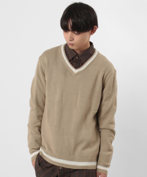 make a ray!（メイク ア レイ！）の「オーバーサイズ チルデンニット セーター（ニット/セーター・メンズ・ベージュ/グレー/オフホワイト/ブラック・M/L/XL）」の4枚目の写真