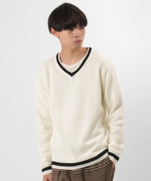 make a ray!（メイク ア レイ！）の「オーバーサイズ チルデンニット セーター（ニット/セーター・メンズ・ベージュ/グレー/オフホワイト/ブラック・M/L/XL）」の2枚目の写真