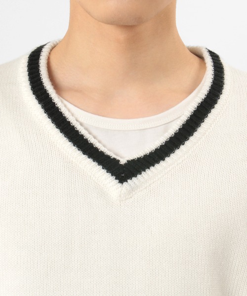 make a ray!（メイク ア レイ！）の「オーバーサイズ チルデンニット セーター（ニット/セーター・メンズ・ベージュ/グレー/オフホワイト/ブラック・M/L/XL）」の7枚目の写真