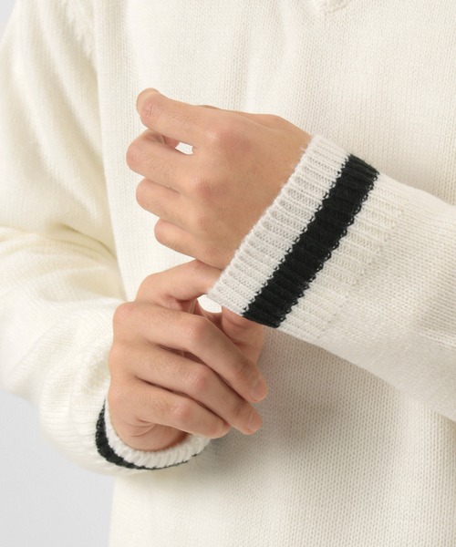 make a ray!（メイク ア レイ！）の「オーバーサイズ チルデンニット セーター（ニット/セーター・メンズ・ベージュ/グレー/オフホワイト/ブラック・M/L/XL）」の8枚目の写真