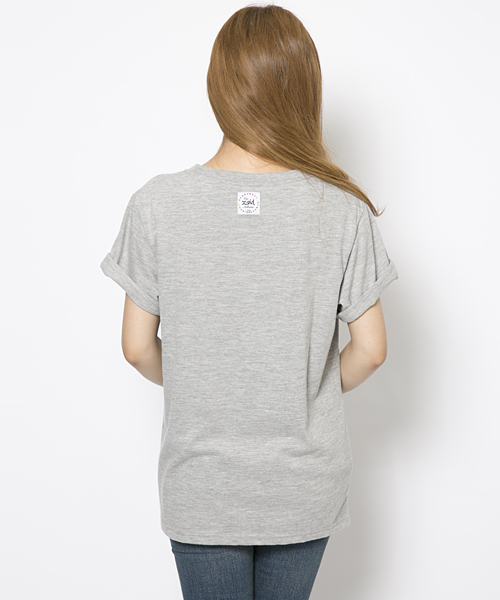 X-girl（エックスガール）の「GLITTER BOX LOGO S/S BIG TEE（Tシャツ/カットソー・レディース・ピンク/ネイビー/ホワイト/ブラック/アッシュ・ONE SIZE）」の8枚目の写真