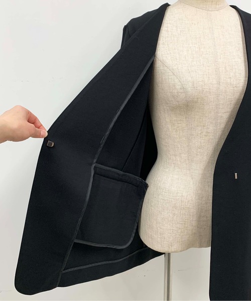 PICCIN(ピッチン)の「ノーカラージャケット(ノーカラージャケット・レディース・ブラック/キャメル・M)」の19枚目の写真