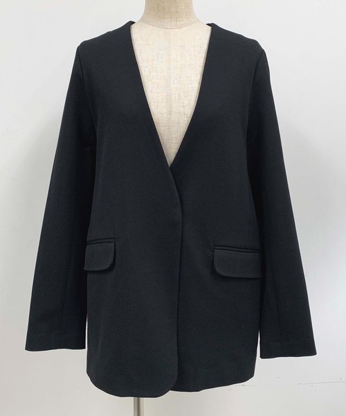PICCIN(ピッチン)の「ノーカラージャケット(ノーカラージャケット・レディース・ブラック/キャメル・M)」の10枚目の写真
