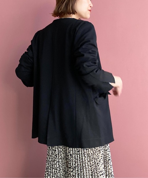 PICCIN(ピッチン)の「ノーカラージャケット(ノーカラージャケット・レディース・ブラック/キャメル・M)」の3枚目の写真